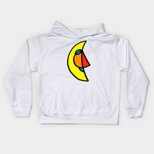 Smiling Moon - Colored Kids Hoodie